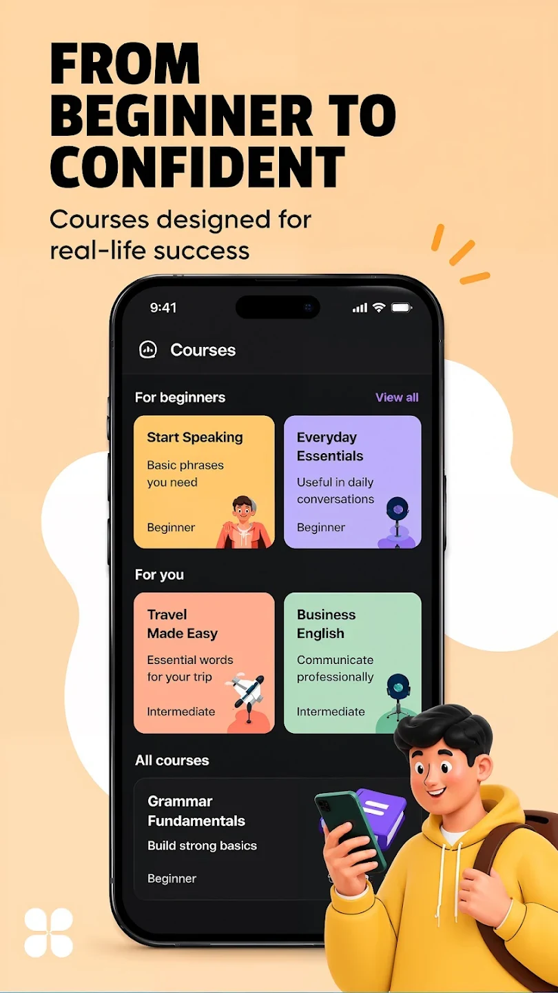 LingoAI beginner, travel and business courses