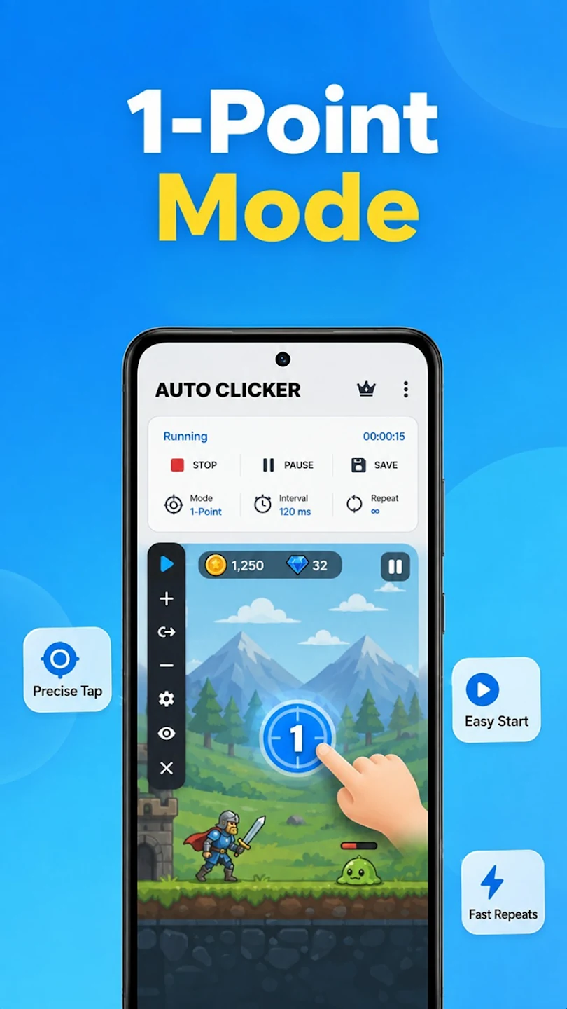 Auto Clicker single point tap mode